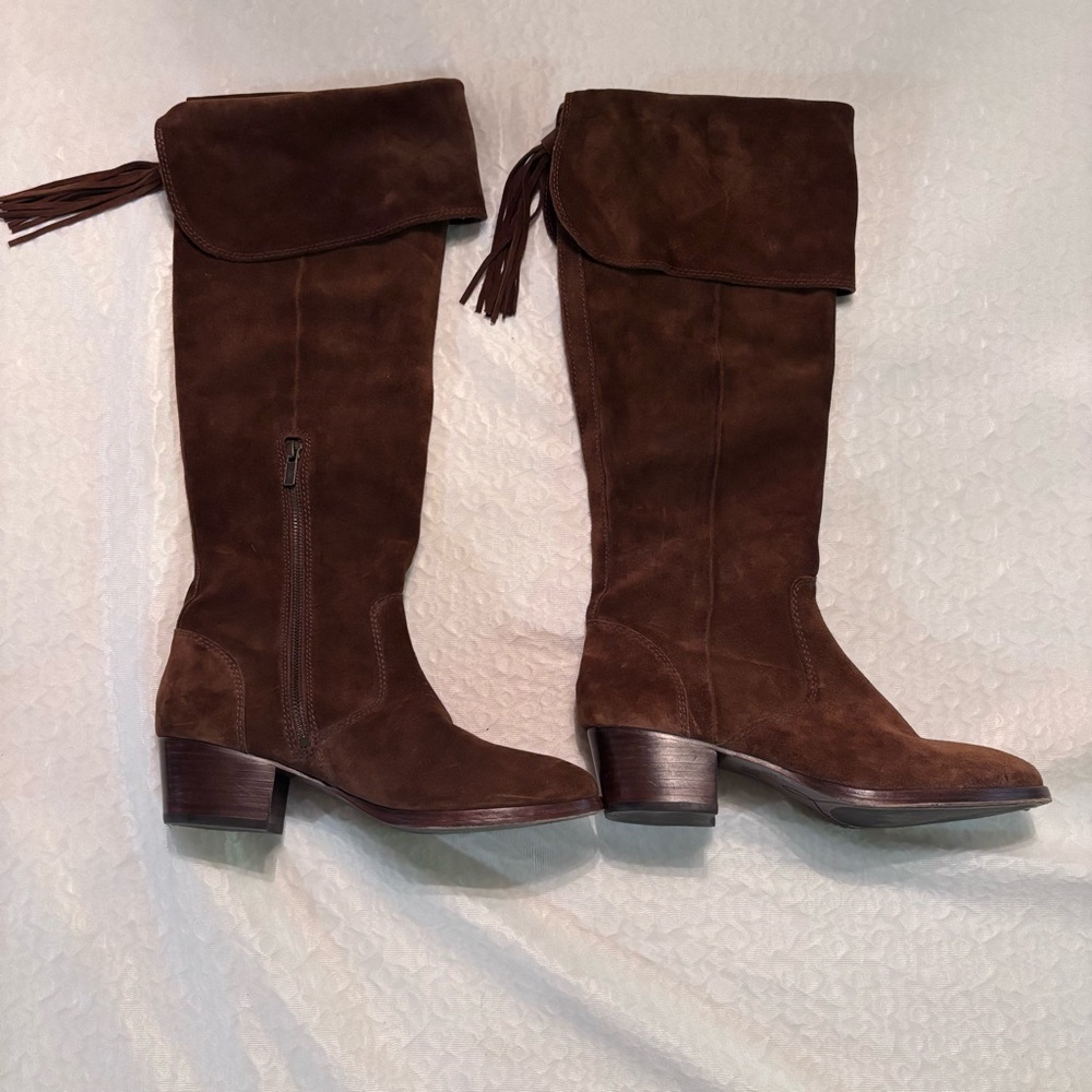 Frye Clara Brown Suede Over-the-Knee Boots | Bohemian Western Vintage, Sz‎ 8.5